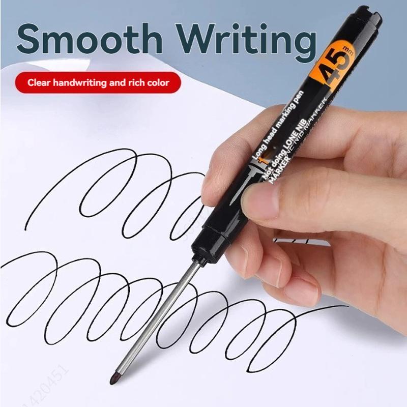 45mm Tip Deep Hole Long Head Nib Markers Set for Metal Pen Waterproof Bathroom Woodworking Decoration Multi-Purpose White Ink