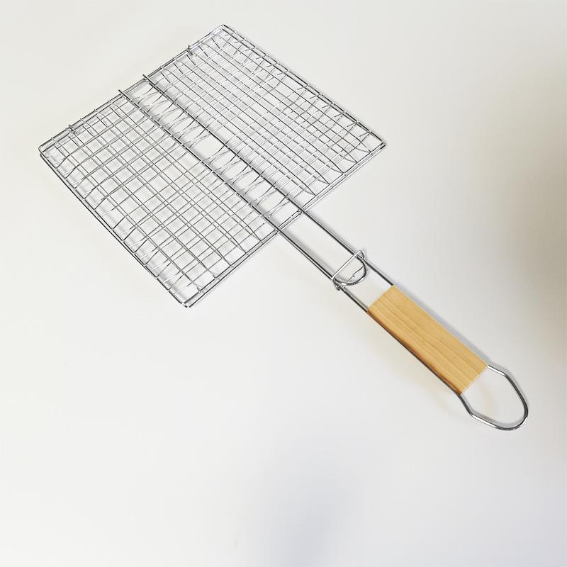 Heavy-Duty Electroplating BBQ Clip for Grilled Fish & Hamburgers - Outdoor Square Grill Tool