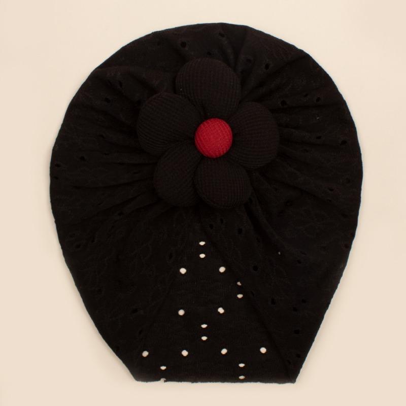 Autumn new children's hole pattern hat, baby breathable flower pullover hat, baby hat