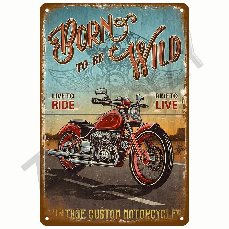 Retro Tin Sign Bar Cafe Club Garage Car Pub Vintage Metal Sign Plaque Painting Motorcycle Iron Home Decoration Wall Decor Art