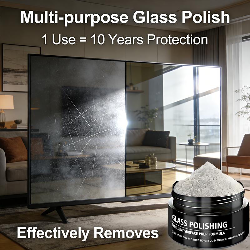 Fasilawei 85ml Glass Polishing Powder Fast Scratch Remover Restorer Tool for Car Mirrors Bathroom RV Surfaces Repair Solution