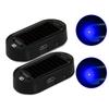 2Pcs LED Solar Powered Fake Security Light Simulated  Car Led Warning Light Wireless Strobe Signal Alarm Anti-Theft Caution Lamp