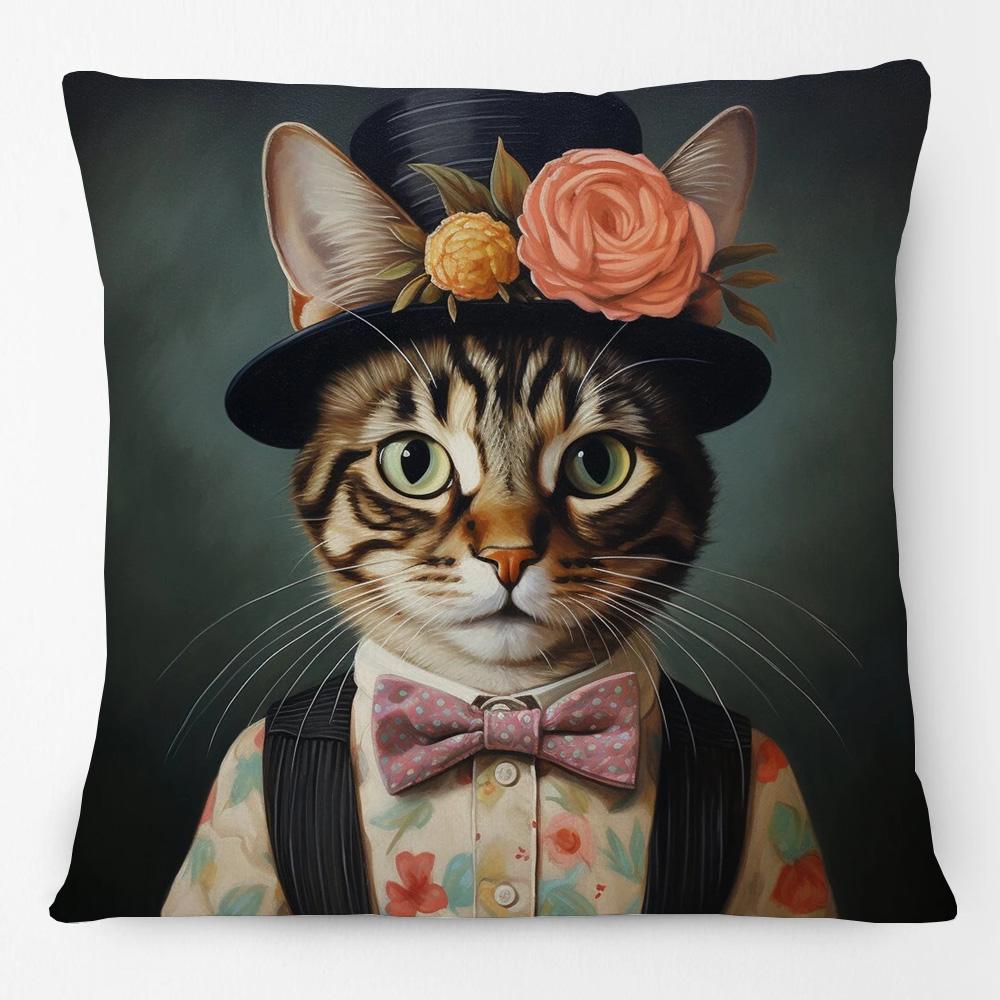 Victorian Princess Cat Labrador Dog Lord Greyhound Pet Portrait Print Cushion Cover Pillow Case