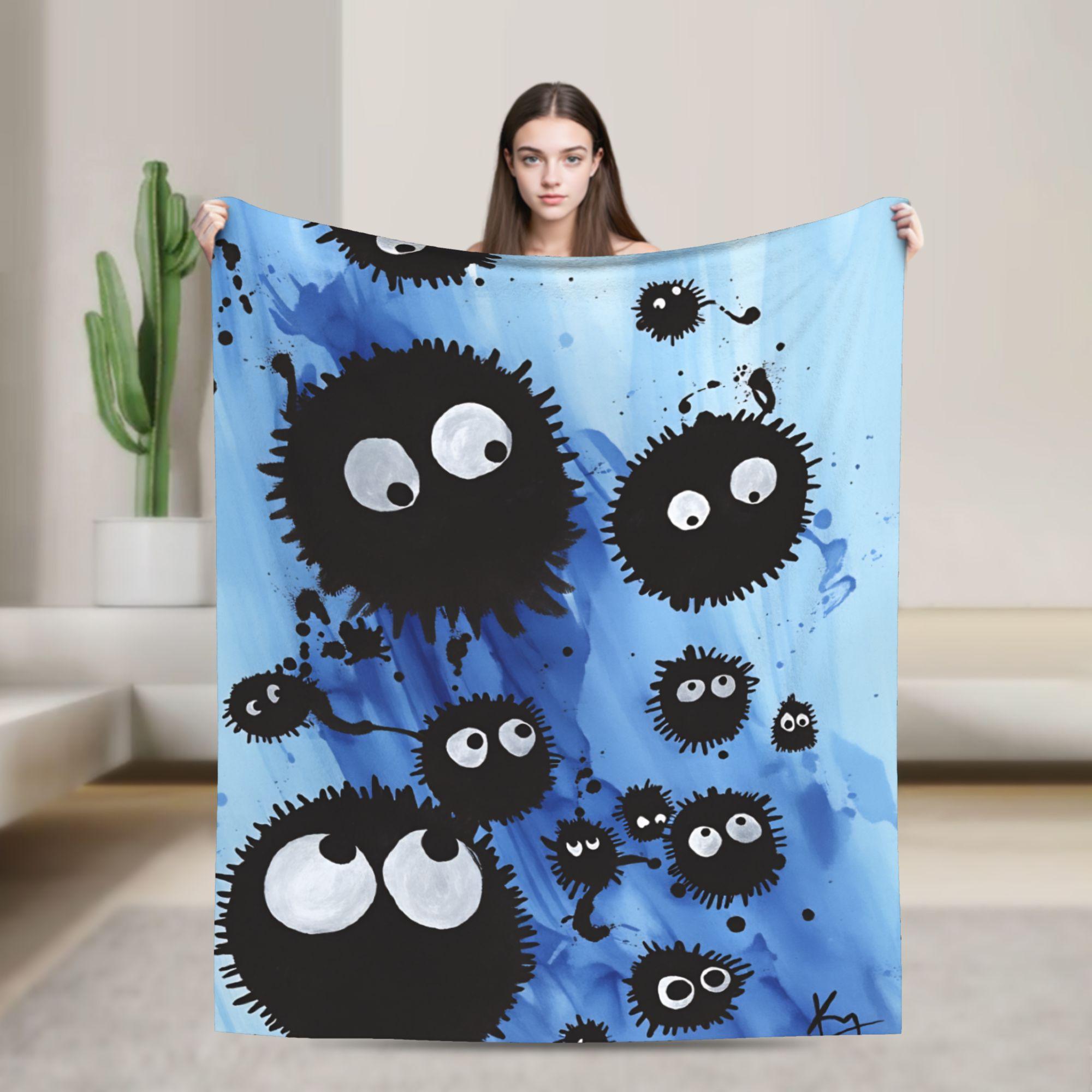 

Susuwatari Soot Sprites Blanket Quality Soft Warm Throw Blanket Winter Kids Adult Couch Bed Fashion Bedspread 75x90cm
