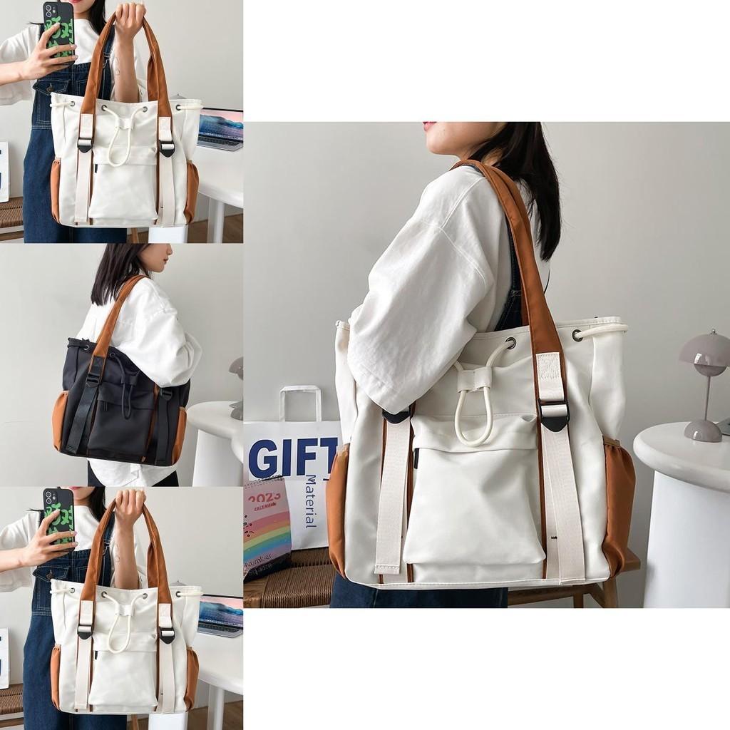 Stylish 2023 Color Block Tote Bag Large Capacity Simple Commuter Handbag For Students