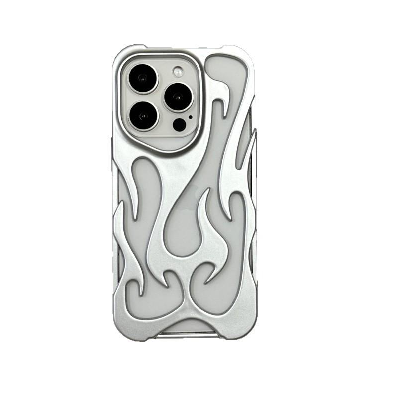 Apple 17 Pro Max Flame Heat Dissipation Case: Hollowed-Out, Frosted, Electroplated, Drop-Proof for iPhone 16/15.