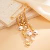 Fashionable Bow Love Heart Pendant Tassel Metal Chain Pearl Brooch Pin Sweater Collar Clip Brooch Jewelry