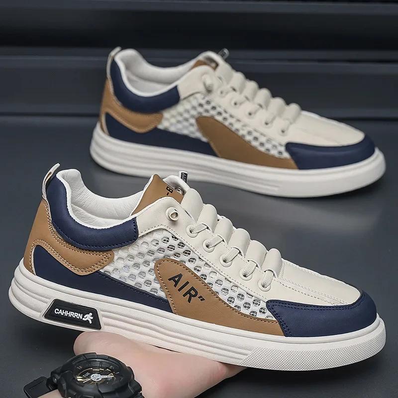 2024 Men Casual Sneakers New Versatile Non-slip Men's Flat Shoes Comfortable Mesh Breathable Wear-resisting Man Vulcanized Shoes