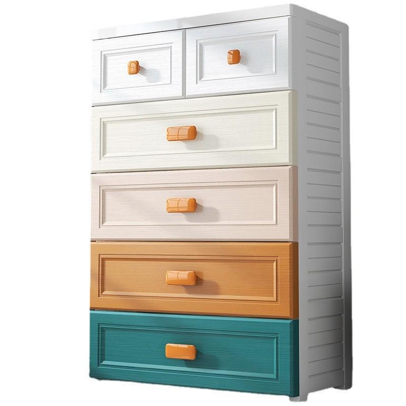 Multilayer Plastic Storage Cabinet: Drawer-Style for Bedroom and Nursery