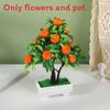 Peach Lemon Simulated Orange Pomegranate Tree Artificial Plant Potted