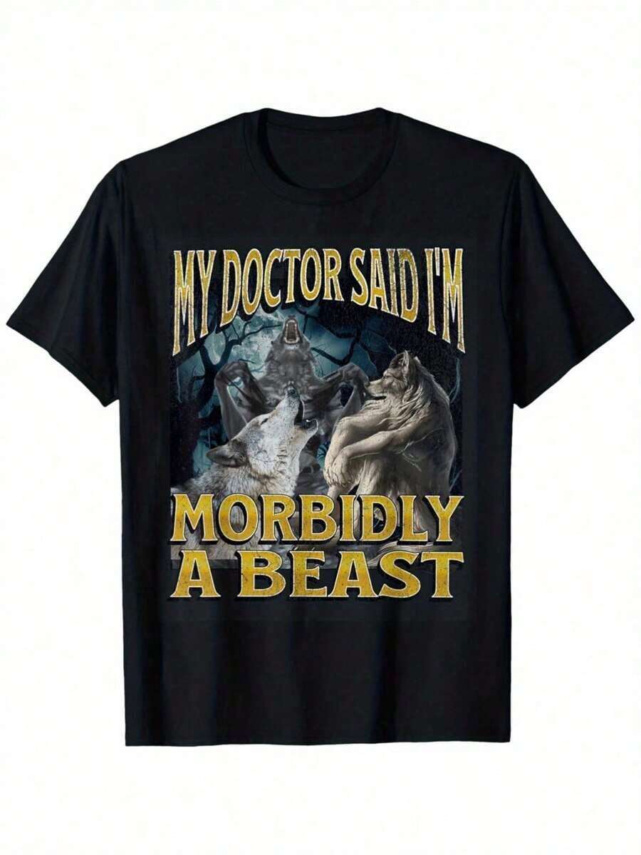 Alpha Werewolf Meme TShirt  Cringe Funny Beast Mode L