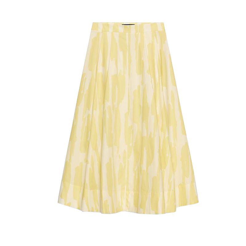 

Summer New Product Women s Clothes Pleated Decoration A- line Hem Cotton Blend High Waist Print Midi Dress 2183048 Print M