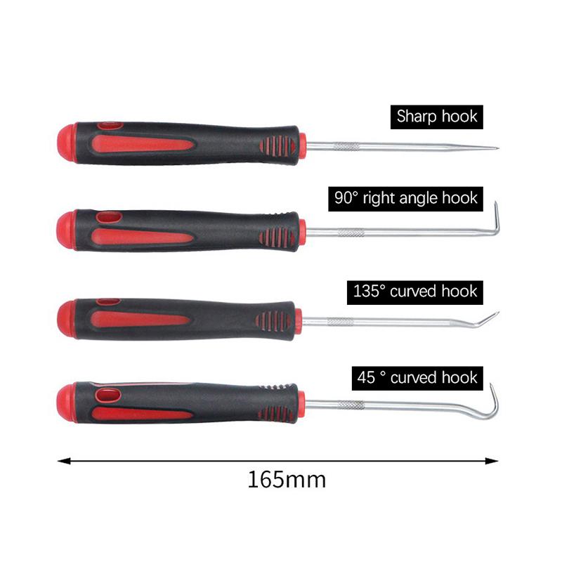 4Pcs Car Vehicle Oil Seal Screwdrivers Pick Hook Set Car Auto Oil Seal O-Ring Seal Gasket Pick Puller Remover Auto Repair Tools