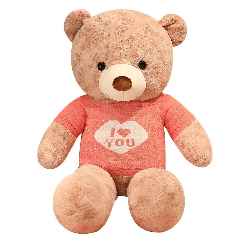 Large Sweater Teddy Bear Plush Toy Girl Birthday Gift Love Big Bear Doll Bed Hugging Sleeping Doll