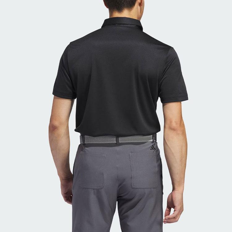 Adidas Chest Stripe Polo Shirt Logo Print Color Block Sports Short Sleeve Polo Men Polo Shirts Black IS7127