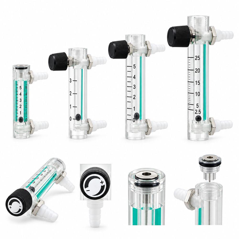 Acrylic Gas Flow Meter Float Indicator Tube Flow Meter Gas Rotameter Oxygen Flow Monitoring