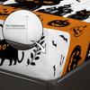 Halloween Spider Web Black Cat Pumpkin Fitted Sheet 3PCS Set Spooky Bedding Set 1 Fitted Sheet + 2 Pillowcases