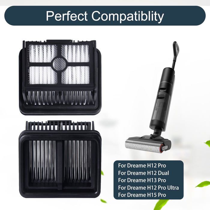 Lot de 4 filtres HEPA pour aspirateur Dreame H12 Pro / H12 Dual / H12 Pro Ultra / H13 Pro / H15 Pro