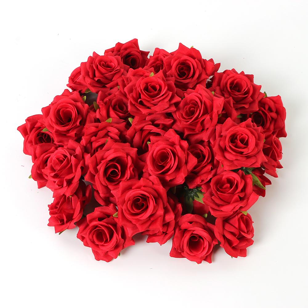

5/10Pcs 6CM Rose Artificial Flowers Fake Flowers Heads For Home Decor Marriage Wedding Decoration Craft Garland Gifts Accessory 5Pcs красный