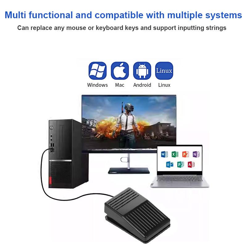 USB Fußschalter PC Gamepad USB Vorprogrammierbarer Tastatur-Maus-Adapter für Computer Multimedia String Ultraschallbild