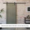 Household Wheel Sliding Barn Door Hanging Rail Pulley Hardware Single Door 2.44m Interior Closet