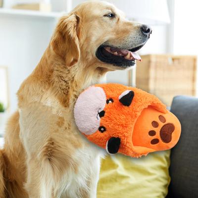 Cute Pet Puppy Dog Cat Slipper Built In Sound Biting and Playing Sleeping Stuffed