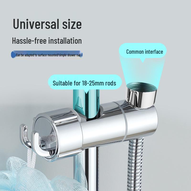 Přeshraniční nastavitelný sprchový držák bez vrtání s odnímatelnou tyčí a univerzální základnou pro hlavici