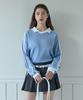 PINK PINEAPPLE Track Ribbon Top_Sky Blue