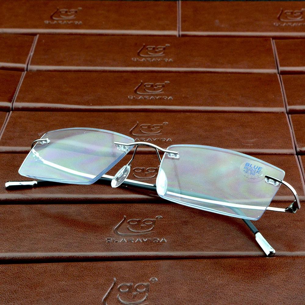 Clara Vida Titanlegierung Randlos Silber Herren Damen Rechteckig 10g Lesebrille Randlos +1 +1,5 +2 +2,5 +3 +3,5 +4