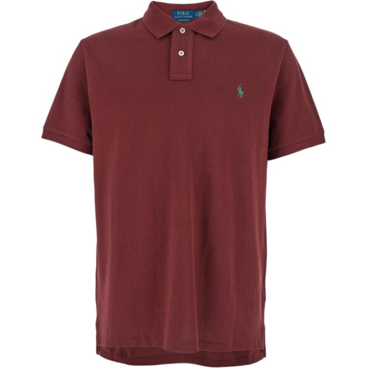 

Polo Ralph Lauren Рубашка-поло с коротким рукавом и узором-логотипом Мужские топы Бордово-красный 710680784-431 S