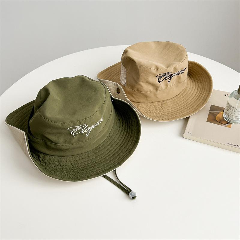 Style Hat Versatile Exquisite Letter Embroidery Womens Sunshade Hats Fishermans