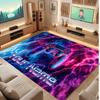 Game Controller Theme Crystal Velvet Floor Rug Personalized Custom Name Text Warm Carpet Home Decoration