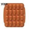 Dark Style Kitchen Gadgets Skull Cake Mold with 20 Cavity, Halloween Theme, Silicone Non-Stick Candy Party Supplies Mold, Realistic 3D Tray for Baking