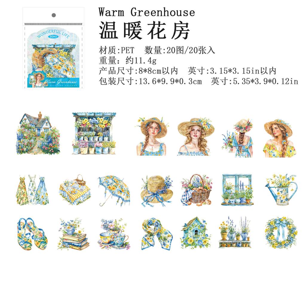 20 pcs Character life landscape Stickers Planner Adhesive Diy Hand Account Diary Album Scrapbooking material