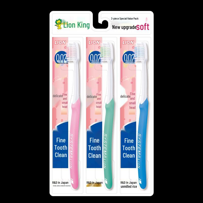 Lion Fine Tooth Clean Toothbrush 3-Pack