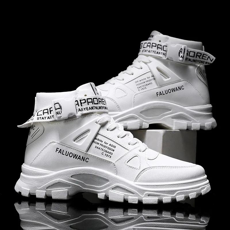 Autumn and Winter 2025 New Workwear Shoes, Fashionable Men's High Top Sports Shoes, Outdoor Breathable Thick Soled Casual Shoes
