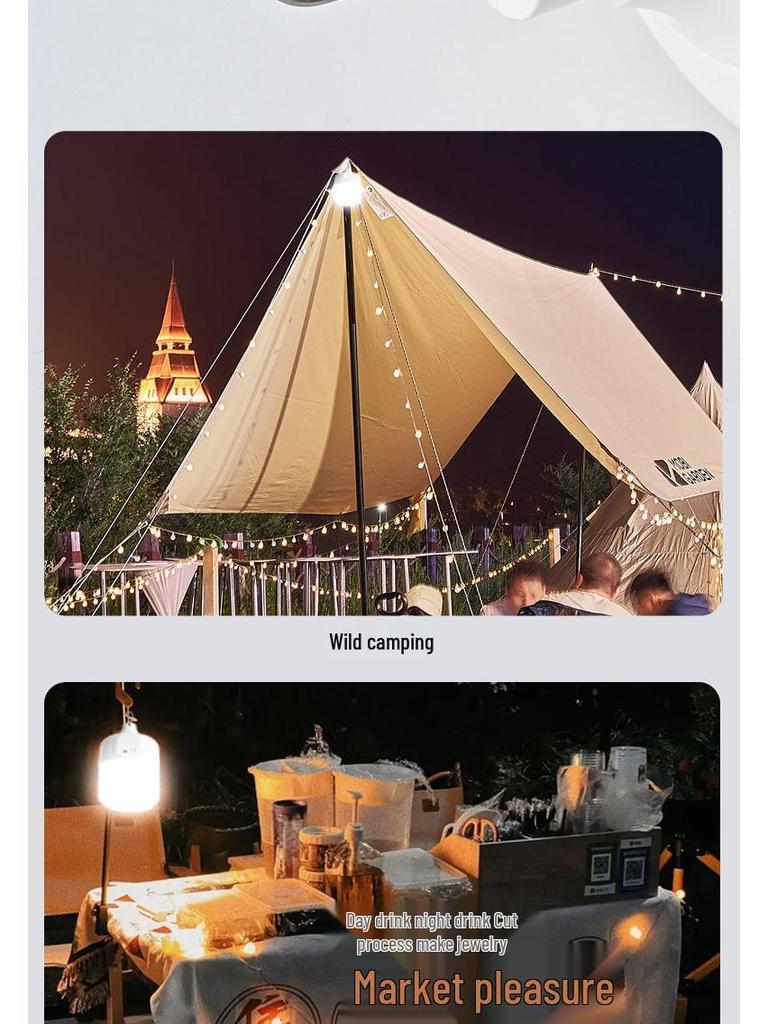 Super Bright LED Rechargeable Emergency Bulb for Outdoor Night Markets & Home Power Outages