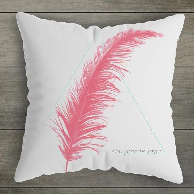 Kawaii Cat Pillowcase Home Pink White Square Decorative  Pillow Room Aesthetics Sofa Bed Chair