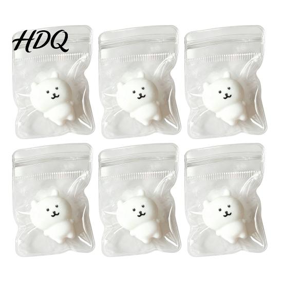 Anxiety Relief Toy 3/4/5/6Pcs Mini Bear Stress Toy, Cartoon White Squeeze Slow Rebound Sensory for Kids Adults, Party Favors