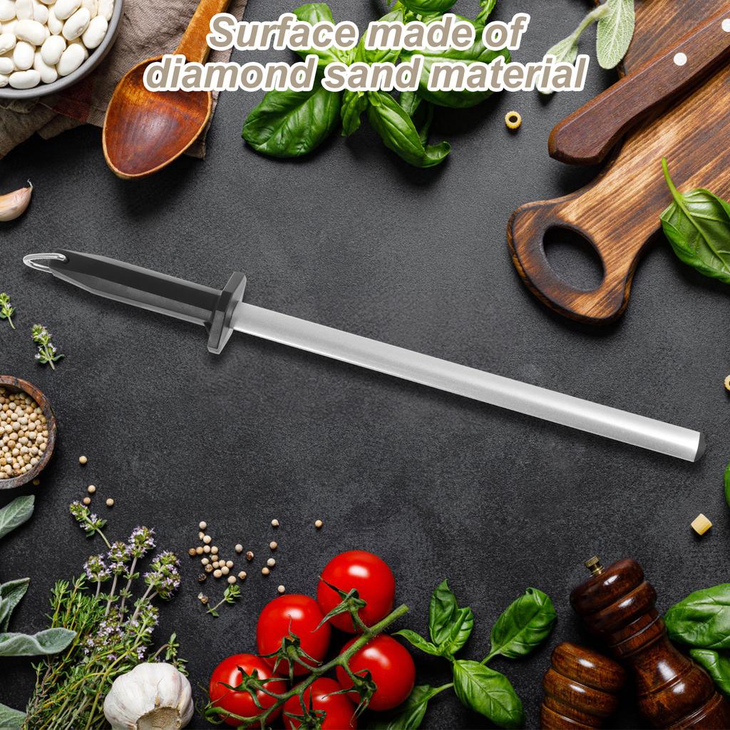 Schärfstab Professionelles Kohlenstoffstahlmesser Langlebiger Messerschleifer mit ABS-Griff Schärfklinge Stab Messer Küchenwerkzeug