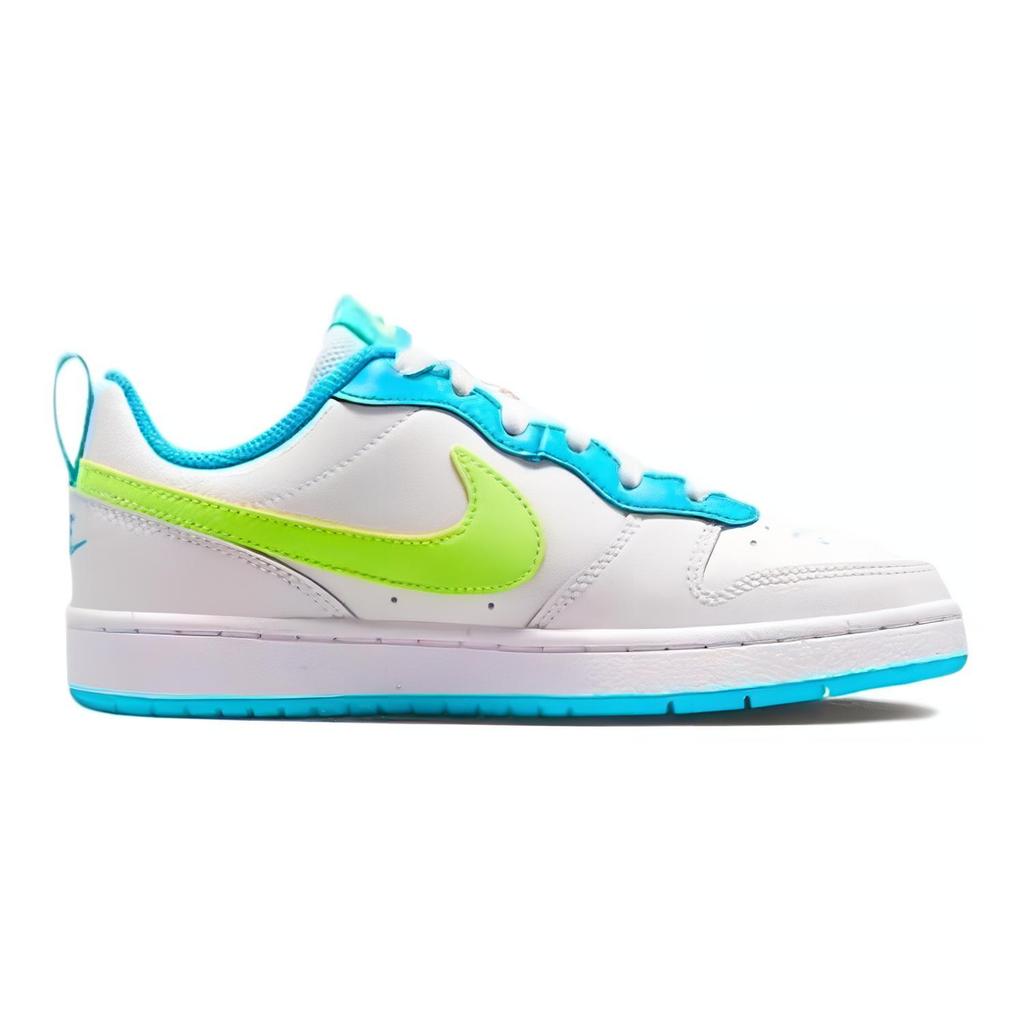 New Nike Court Borough Low 2 GS 'White Baltic Blue Volt' BQ5448-122