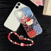 Armbandkette Bemalte Handyhülle Für iPhone 16 11 12 13 14 für 12 14 16 Pro 14 16 Pro Max Niedliches Muster Hartschale Mit Lanyard
