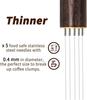 Espresso Coffee Stirrer 5 Needles 0.4mm Espresso Distribution Tools, Natural Wood Handle and Stand (Walnut)