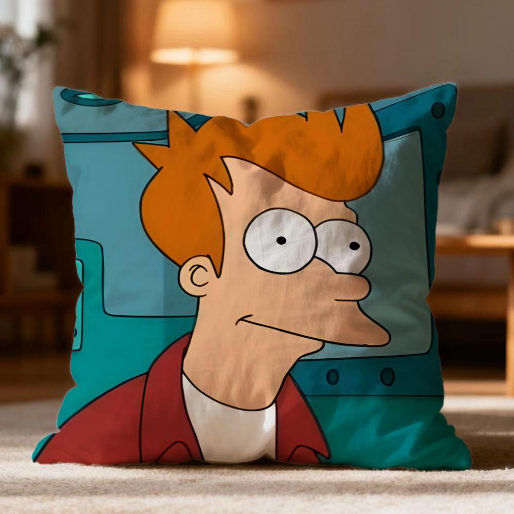 Popular FFuturamaes Cushion Cover Soft Washable Pillow Case Multi-Scene for Couch Bed Travel Office Use