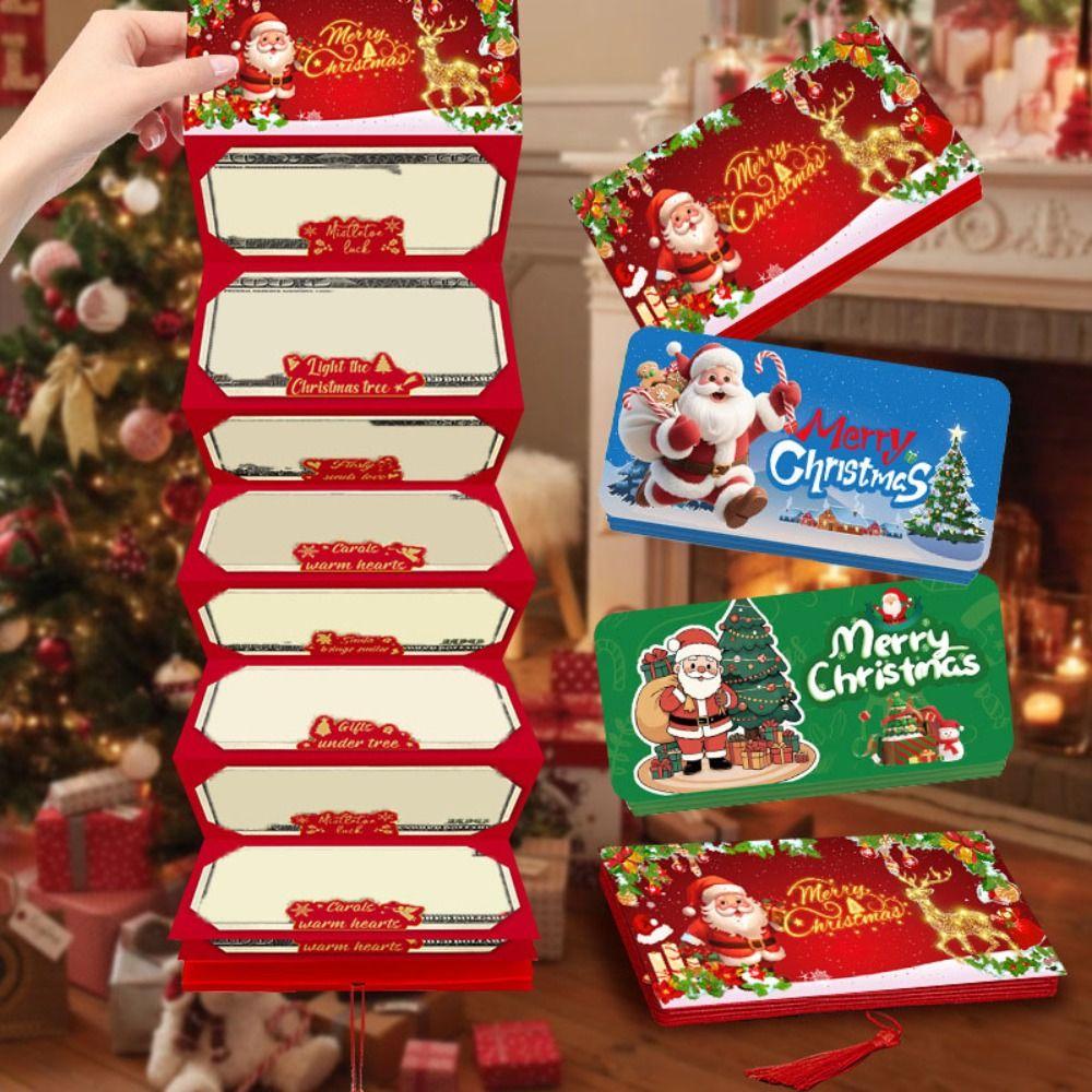 Santa Claus Christmas Cash Gift Envelope Christmas Tree with 10 Slots Christmas Money Holder Christmas Surprise Party Money Box