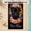 Pug Theme Soft Beach Towel Personalized Custom Name Text Towel Portable for Beach Pool Travel