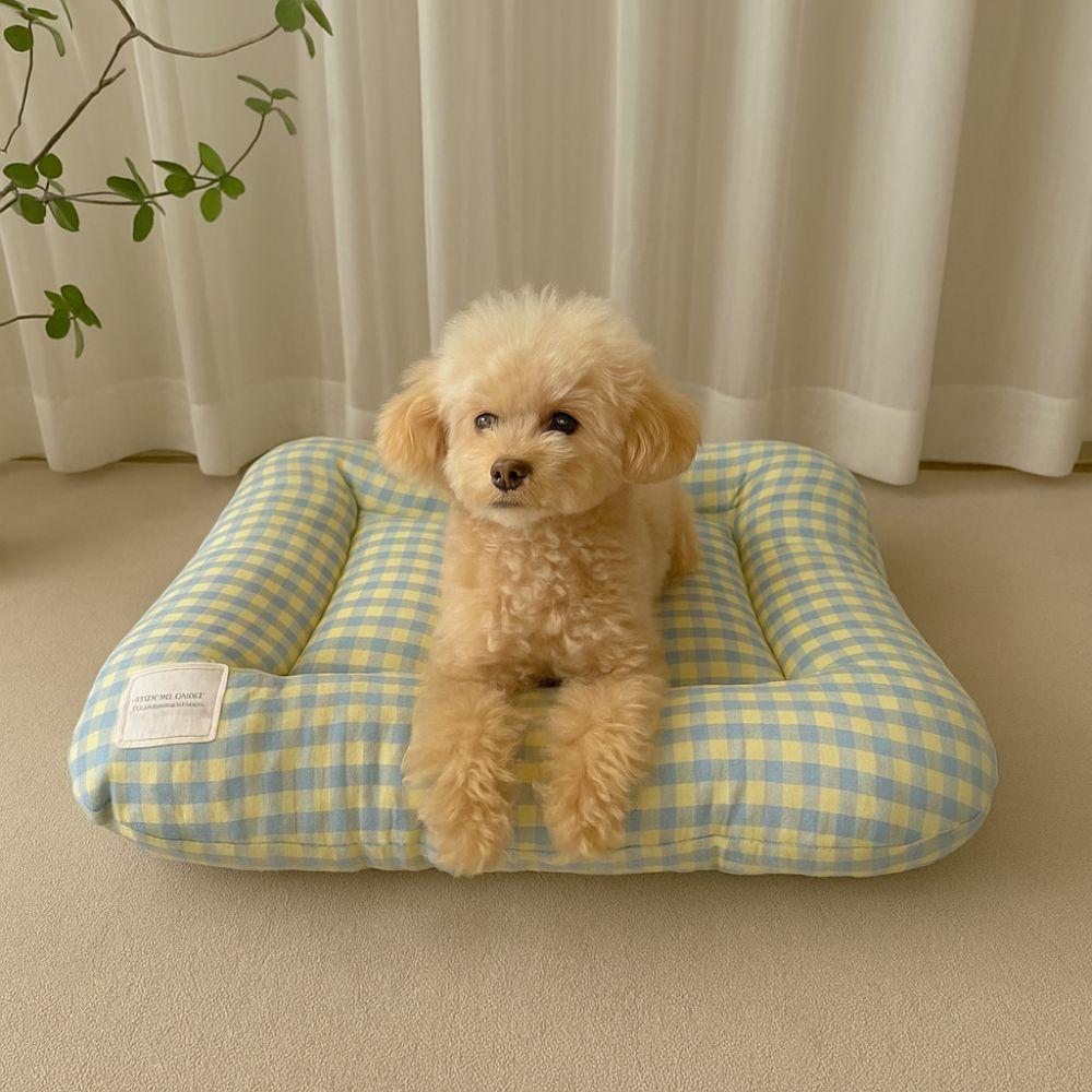 Macaron Plaid Dog Cushion Non-slip Pet Mattresses Breathable Cat Mat for Cats and Dogs