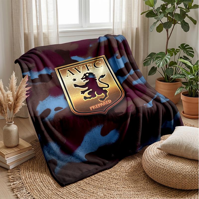 Coperta in Flanella con Stampa Aston Villa, Morbida Calda Leggera Coperta da Divano Letto Campeggio