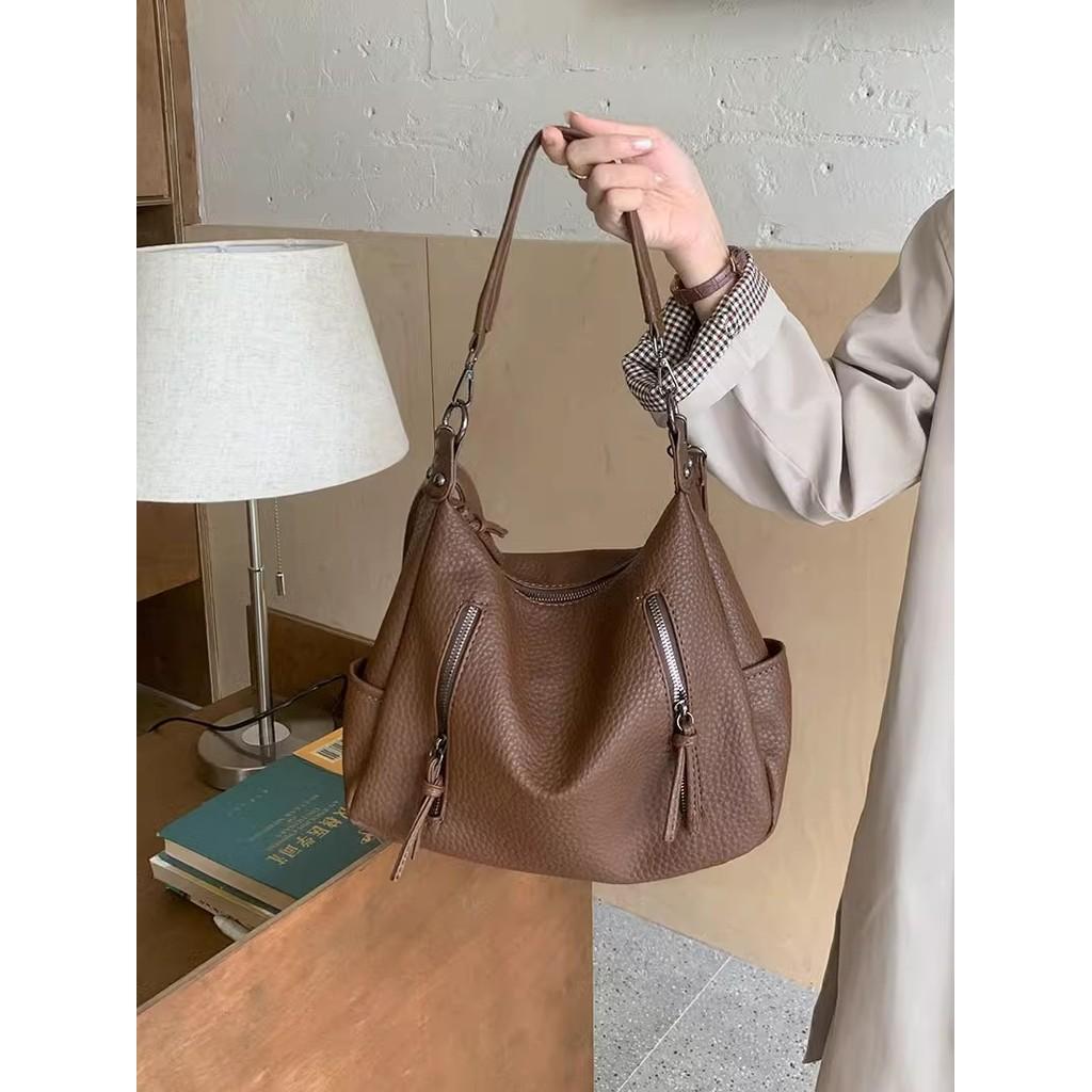 Ielgy Korean Niche Underarm Bag Women s Trendy Fashion Retro Portable Tote Bag
