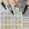12 Grids Metal Rivets Punk Style Pierced Rivets Nail Decor Manicure Accessories